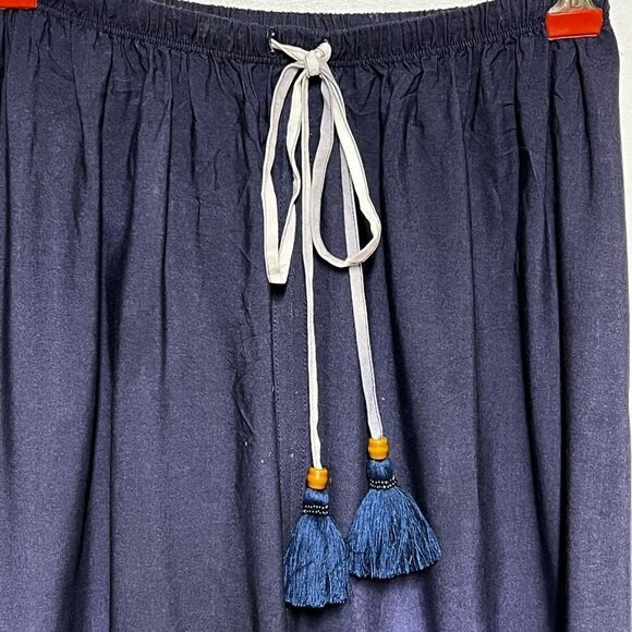 New Maaji Maxi Blue white Beach to Bar Tye Die Tassle Skirt Sz S - Picture 3 of 6
